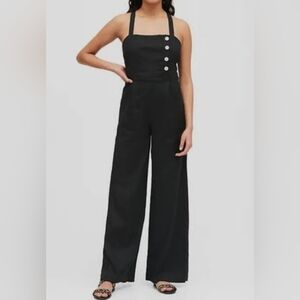 Banana Republic Black and White Jumpsuit Sleek Fitted Design